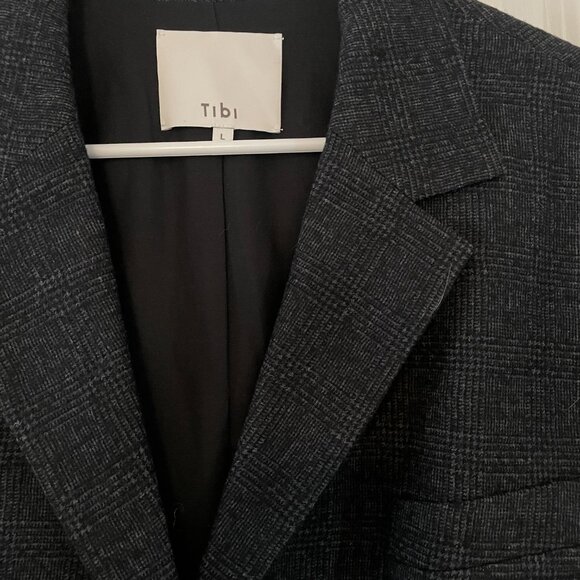 Tibi Kian Glenplaid Cropped Bomber Blazer  Kian Glenplaid Cropped Bomber Blazer - Picture 7 of 10